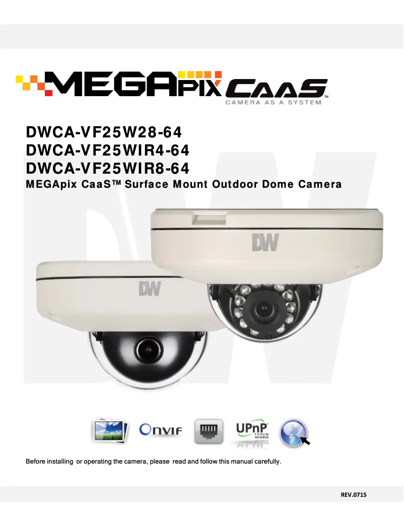 Page 1 de la notice Manuel utilisateur Digital Watchdog MegaPix CaaS DWCA-VF25WIR4-64