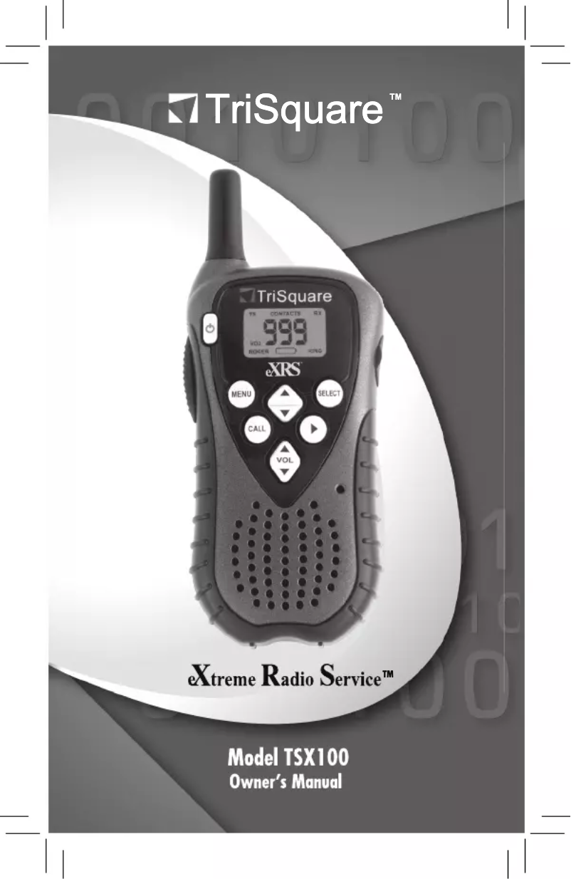 Page 1 de la notice Manuel utilisateur TriSquare TSX100-2VP