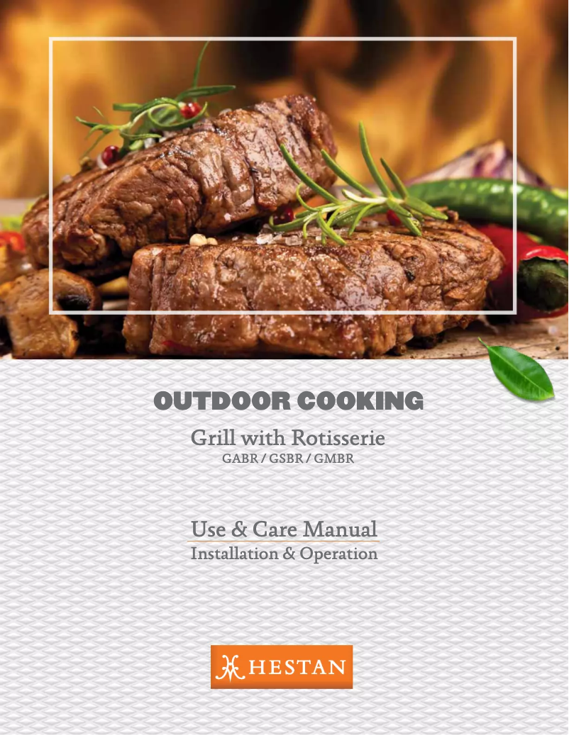 Page n°1 - Manuel utilisateur Hestan GMBR36-NG-OR