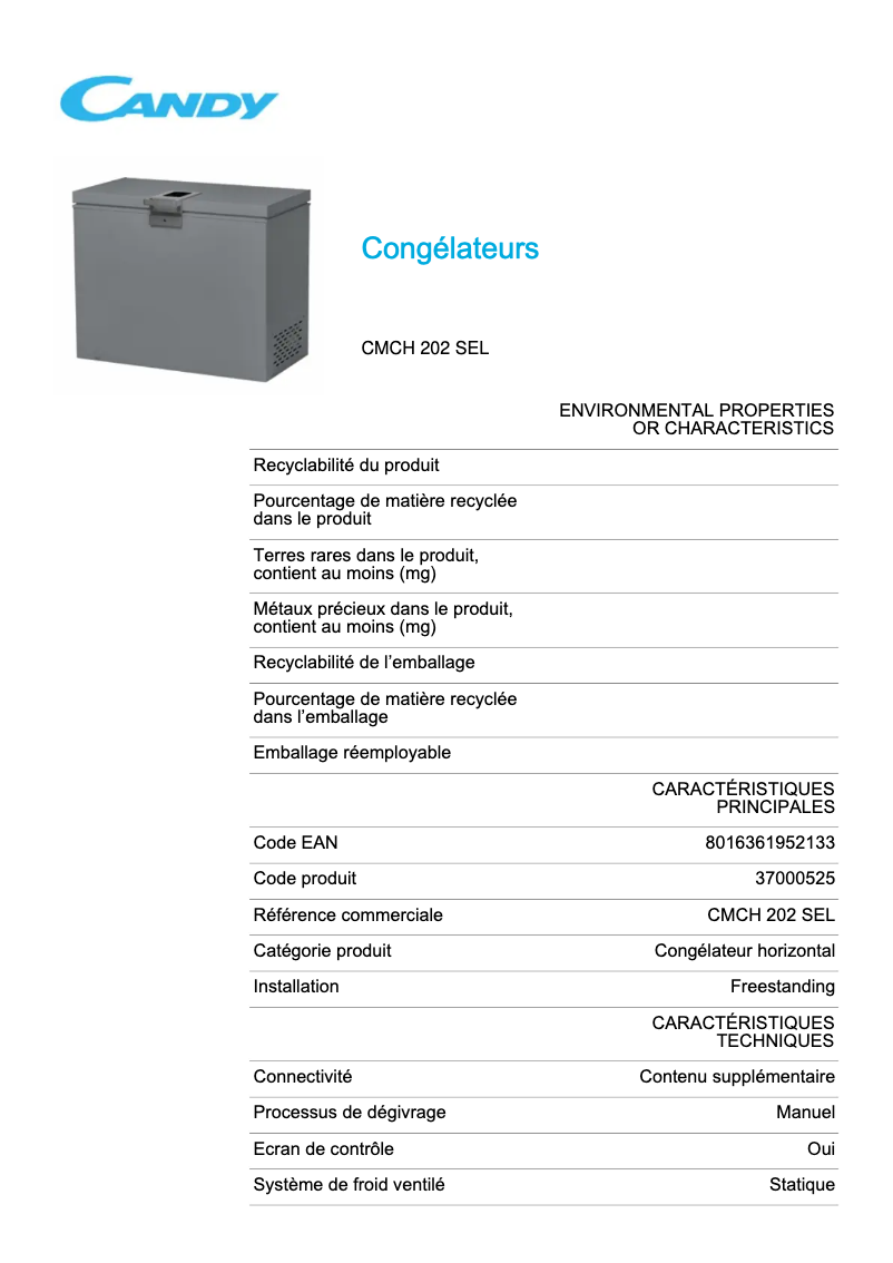 Image de la première page du manuel de l'appareil CMCH 202 SEL