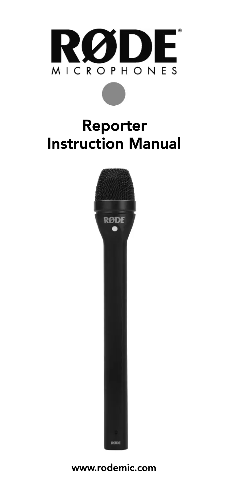 Page n°1 - Manuel utilisateur Røde Reporter