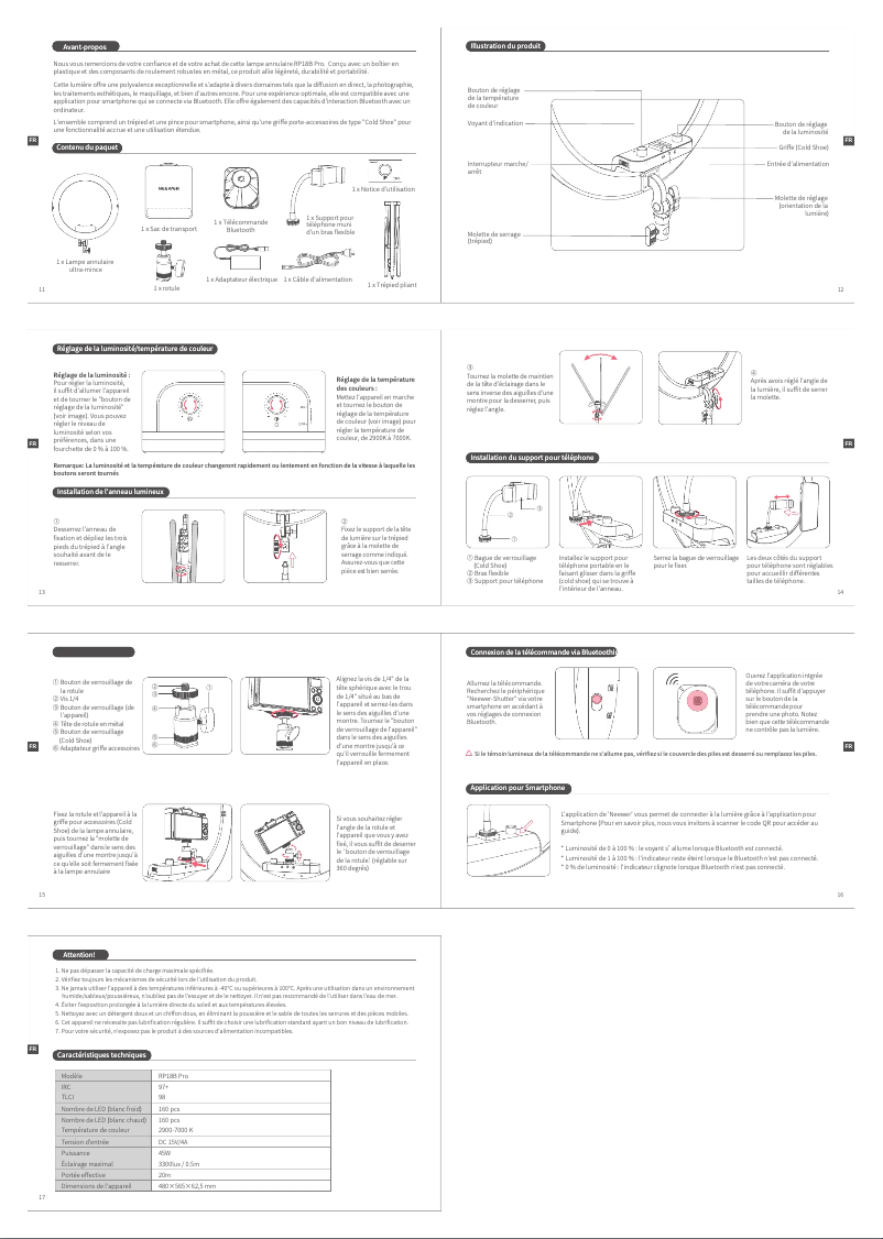Image de la première page du manuel de l'appareil RP18B Pro