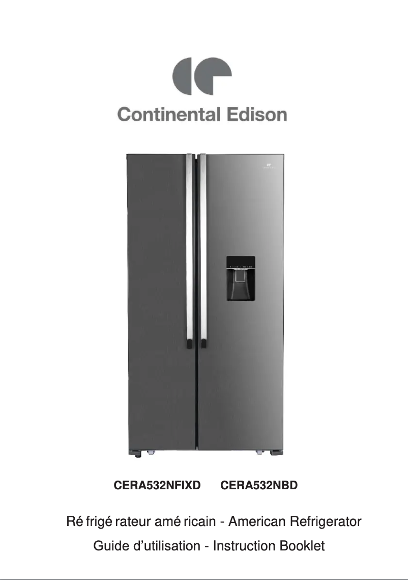 Page n°1 - Manuel utilisateur Continental Edison CERA532NFIXD