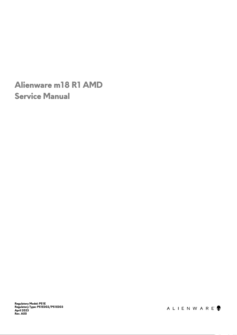 Page n°1 - Manuel utilisateur Alienware m18 R1 AMD