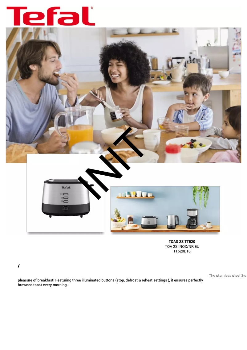 Page n°1 - Manuel utilisateur Tefal Equinox TT520D