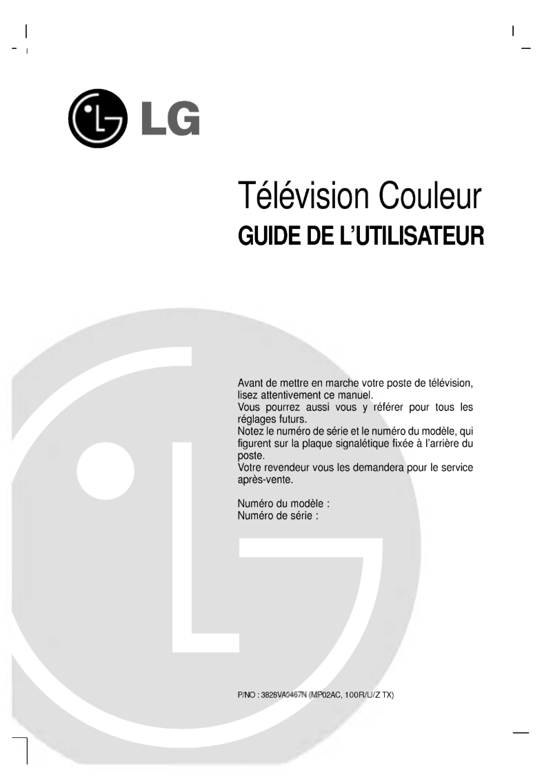 Page 1 de la notice Manuel utilisateur LG RT-54NA63RB