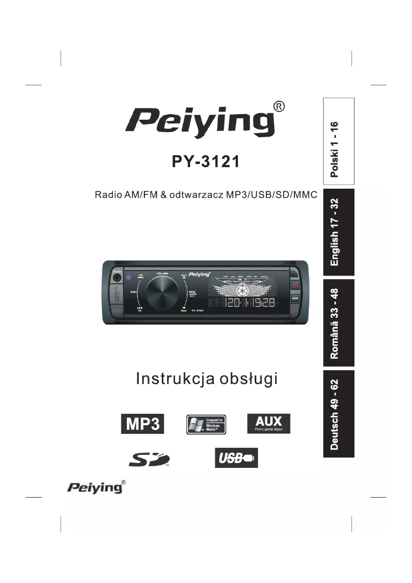 Page n°1 - Manuel utilisateur Peiying PY-3121