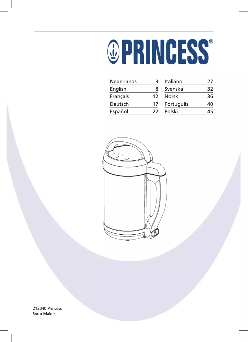 Page n°1 - Manuel utilisateur Princess Soup Maker 212040