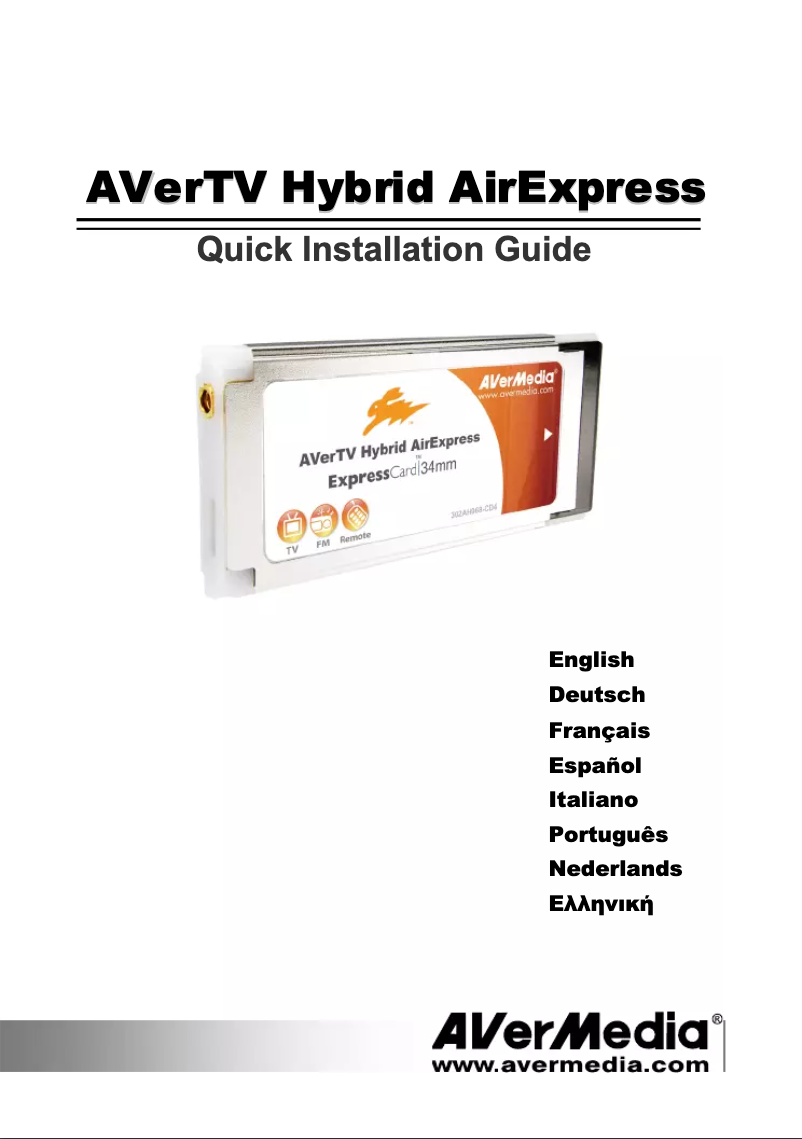Page 1 de la notice Manuel utilisateur AVerMedia AVerTV Hybrid AirExpress
