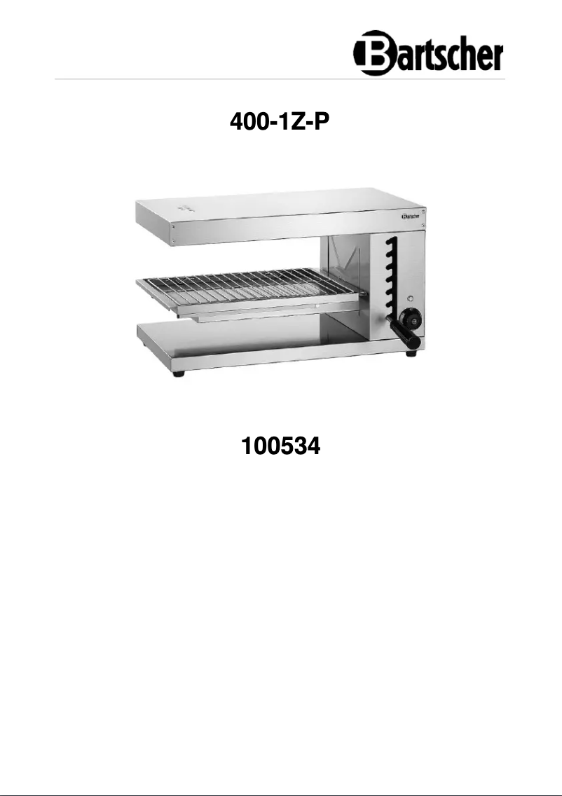Page n°1 - Manuel utilisateur Bartscher 400-1Z-P