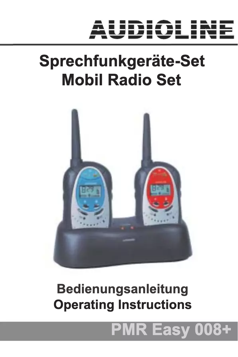 Page 1 de la notice Manuel utilisateur Audioline PMR Easy 008 plus
