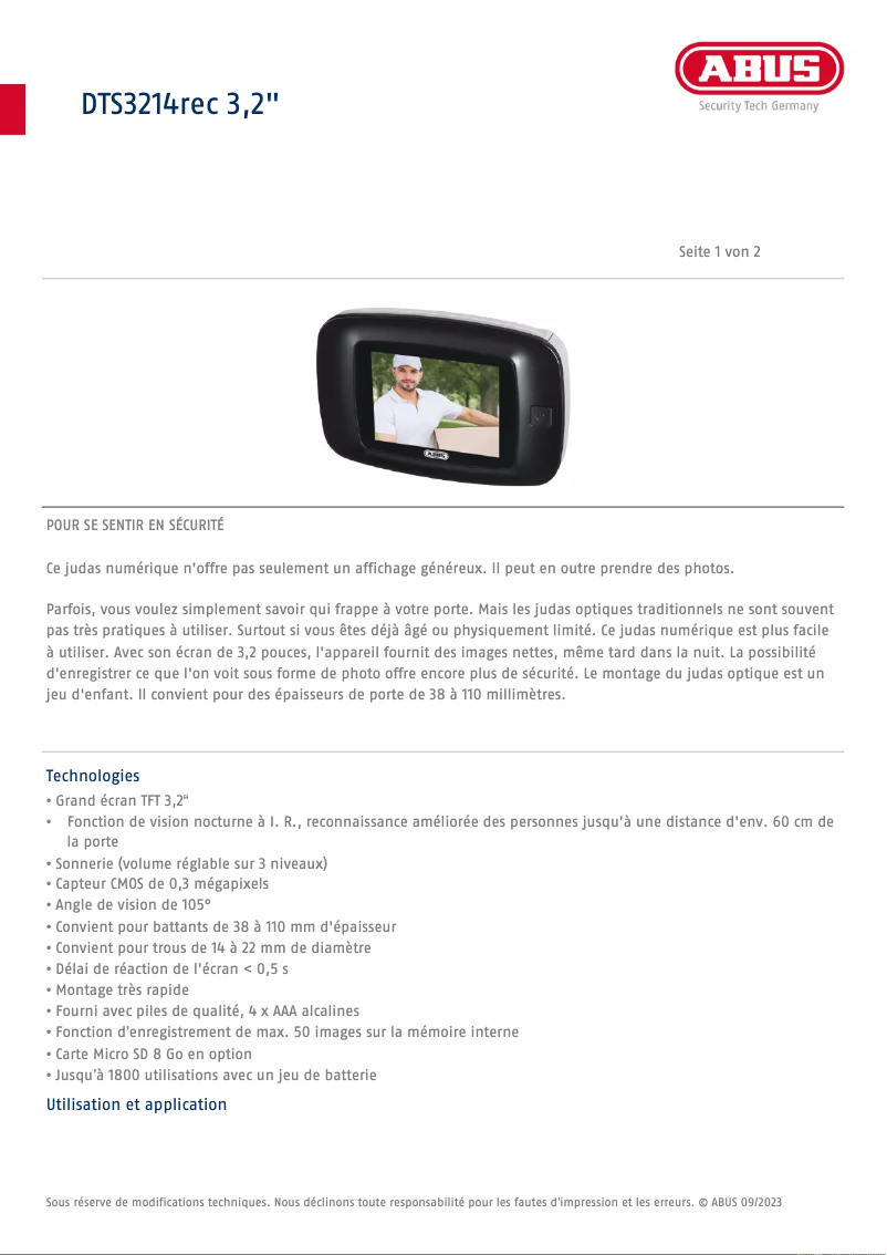 Image de la première page du manuel de l'appareil DTS3214rec