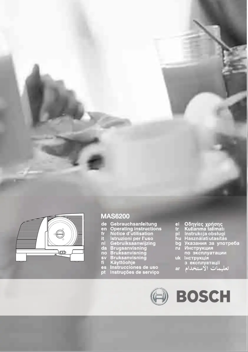 Page 1 de la notice Manuel utilisateur Bosch MAS6200N
