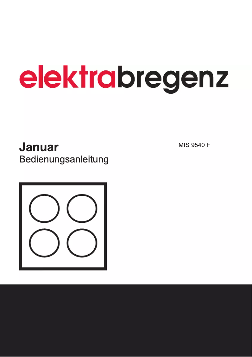 Page 1 de la notice Manuel utilisateur Elektra Bregenz MIS 9540 F