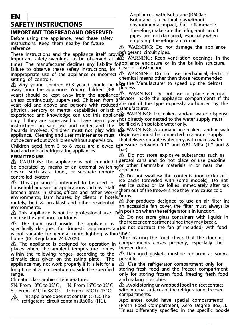 Page n°1 - Guide d'installation Hotpoint ENXTM 18322 X F