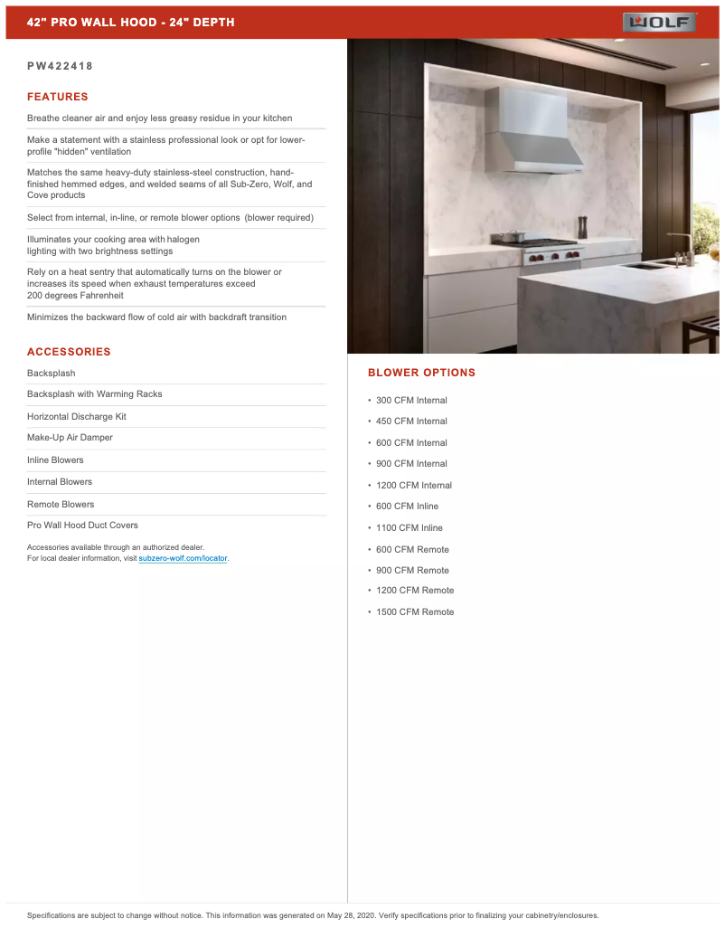 Page 1 de la notice Manuel utilisateur Wolf PW422418