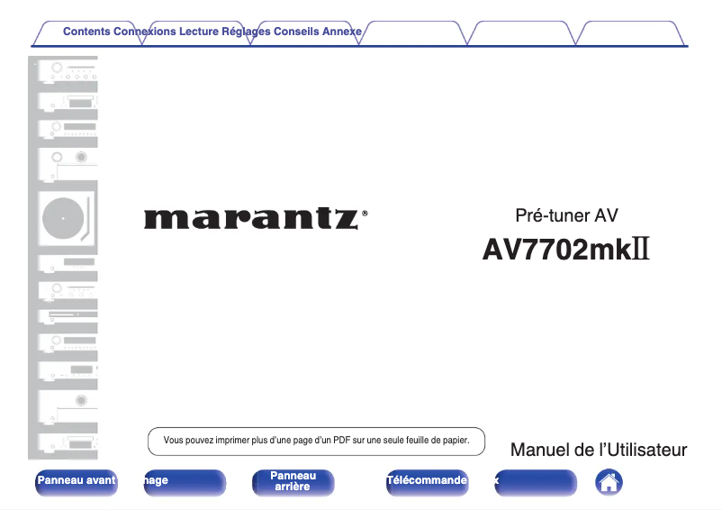 Page 1 de la notice Manuel utilisateur Marantz AV7702mkII