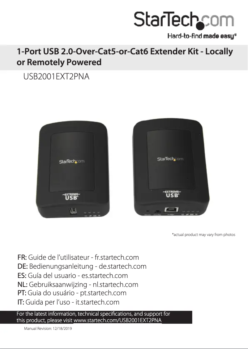 Image de la première page du manuel de l'appareil USB2001EXT2PNA