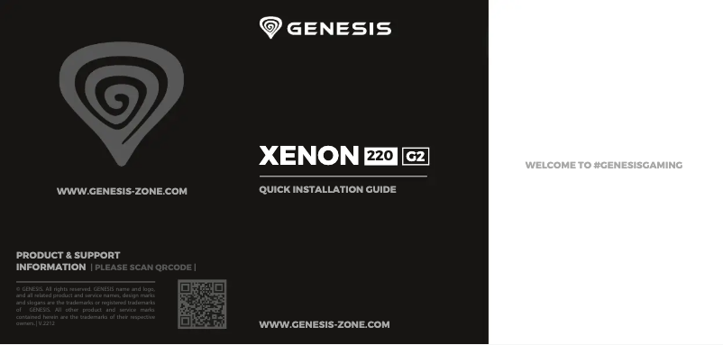 Page n°1 - Manuel utilisateur Genesis Xenon 220