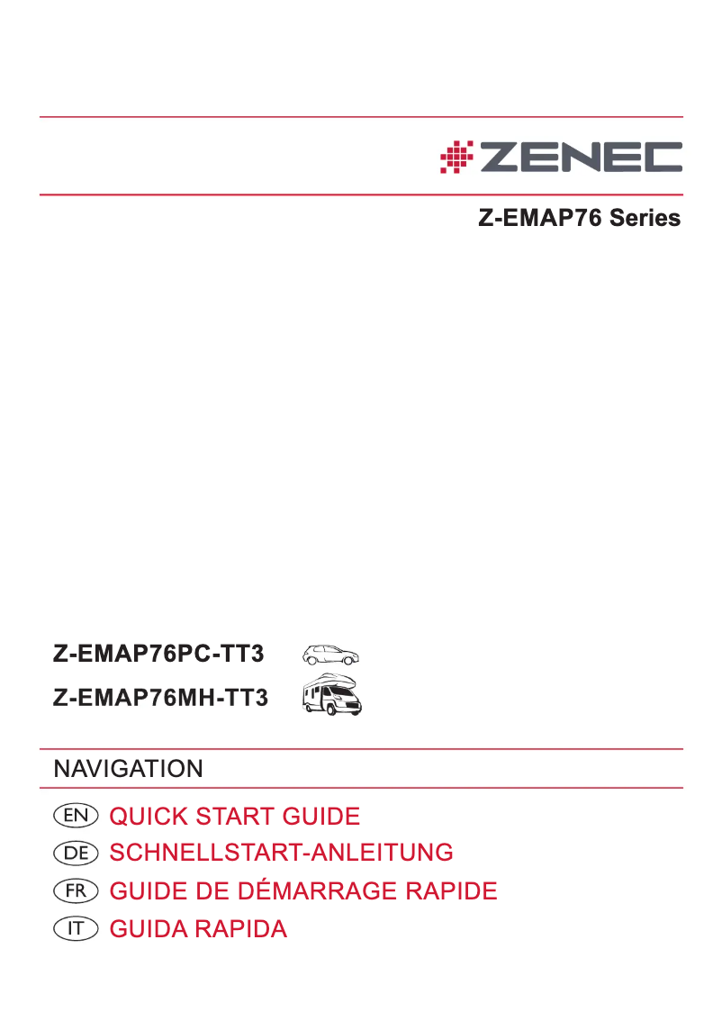 Page n°1 - Guide de démarrage rapide Zenec Z-N975