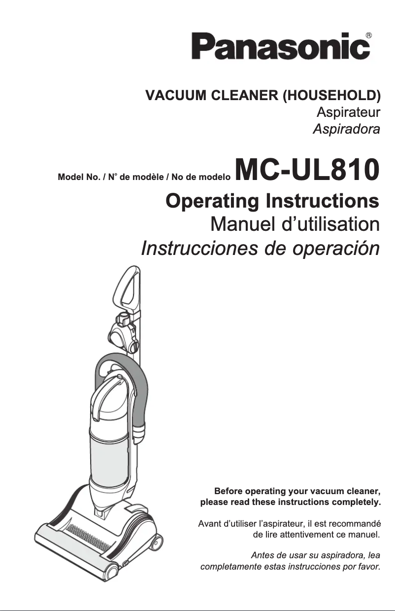 Page n°1 - Manuel utilisateur Panasonic Jetturn MCUL810