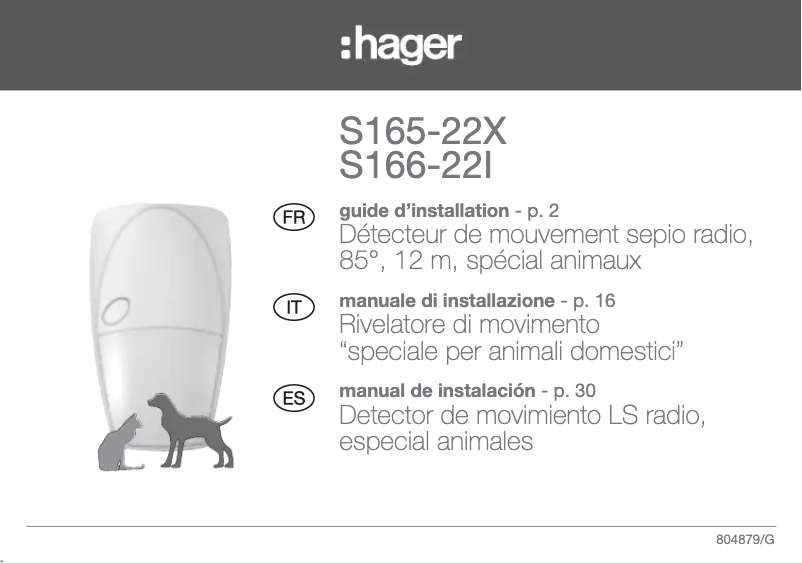 Image de la première page du manuel de l'appareil S165-22X