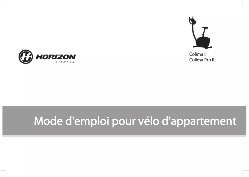 Page n°1 - Manuel utilisateur Horizon Fitness Colima Pro II