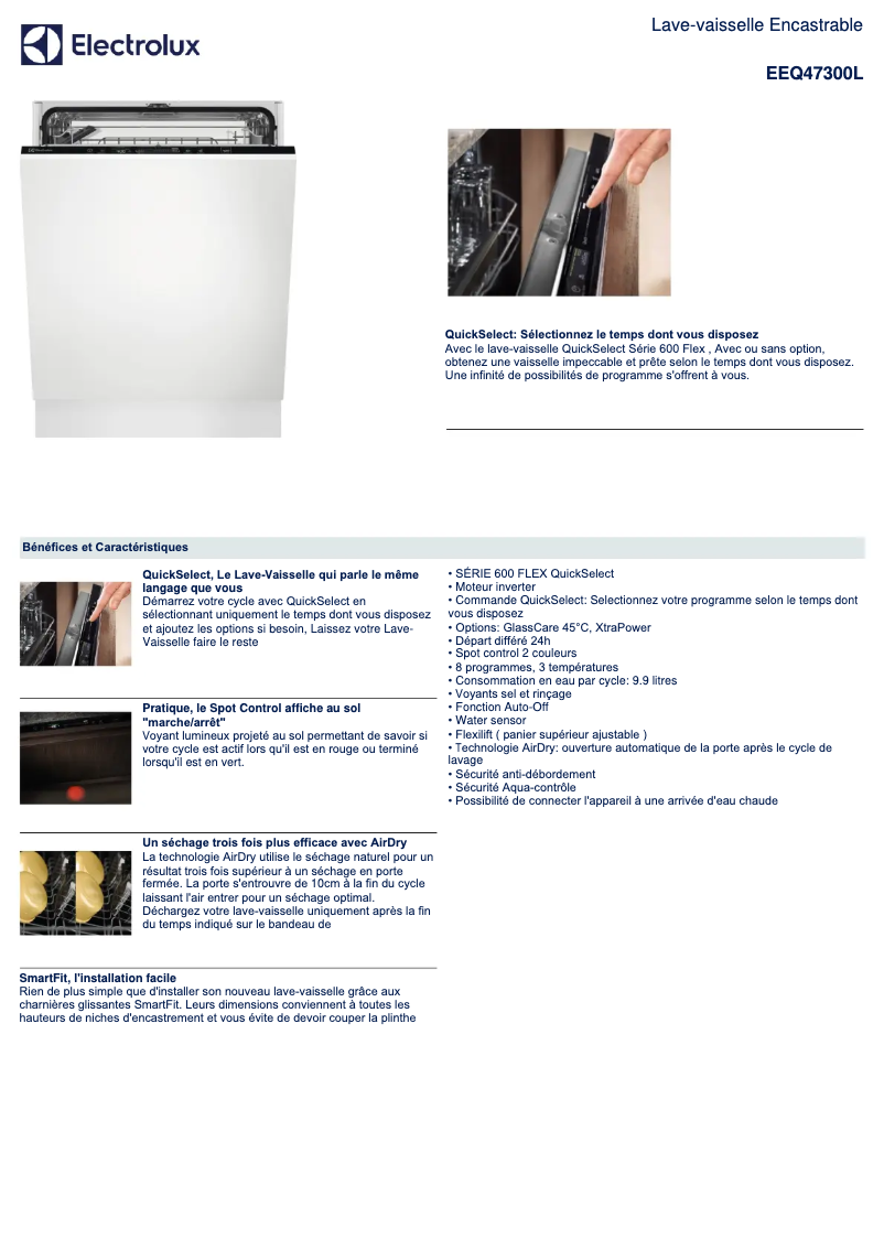 Image de la première page du manuel de l'appareil EEQ47300L