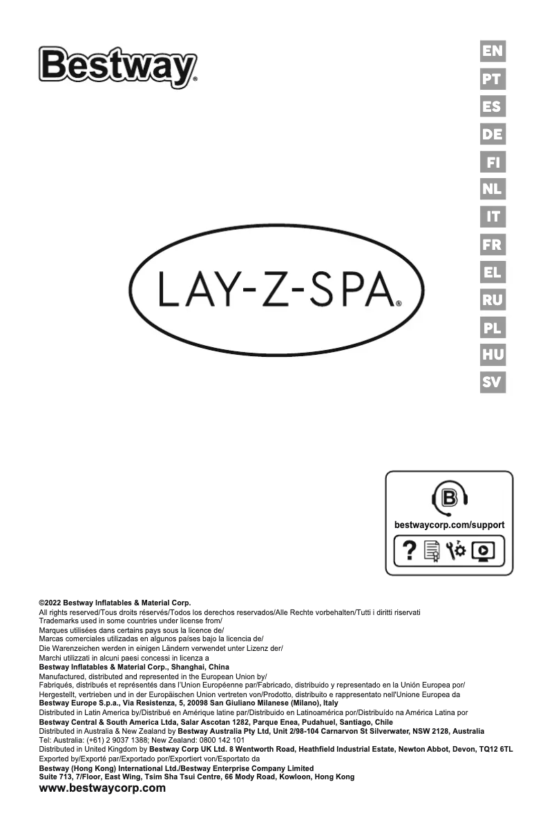 Page n°1 - Manuel utilisateur Bestway Lay-Z-Spa 60217