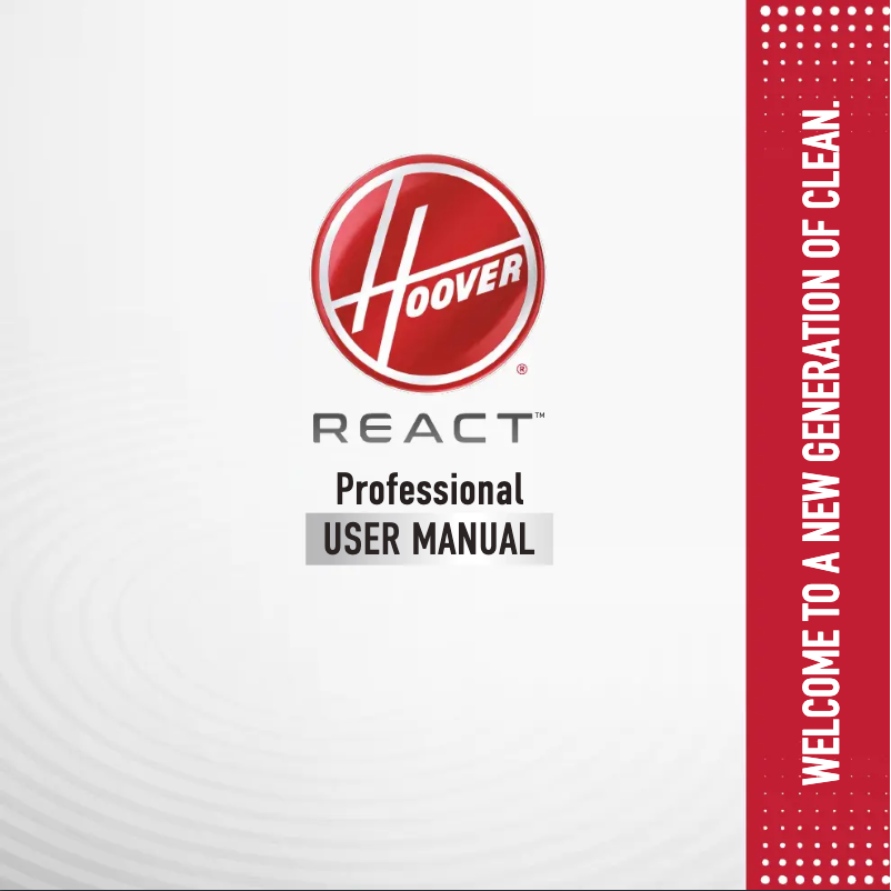 Page n°1 - Manuel utilisateur Hoover React Professional UH73201