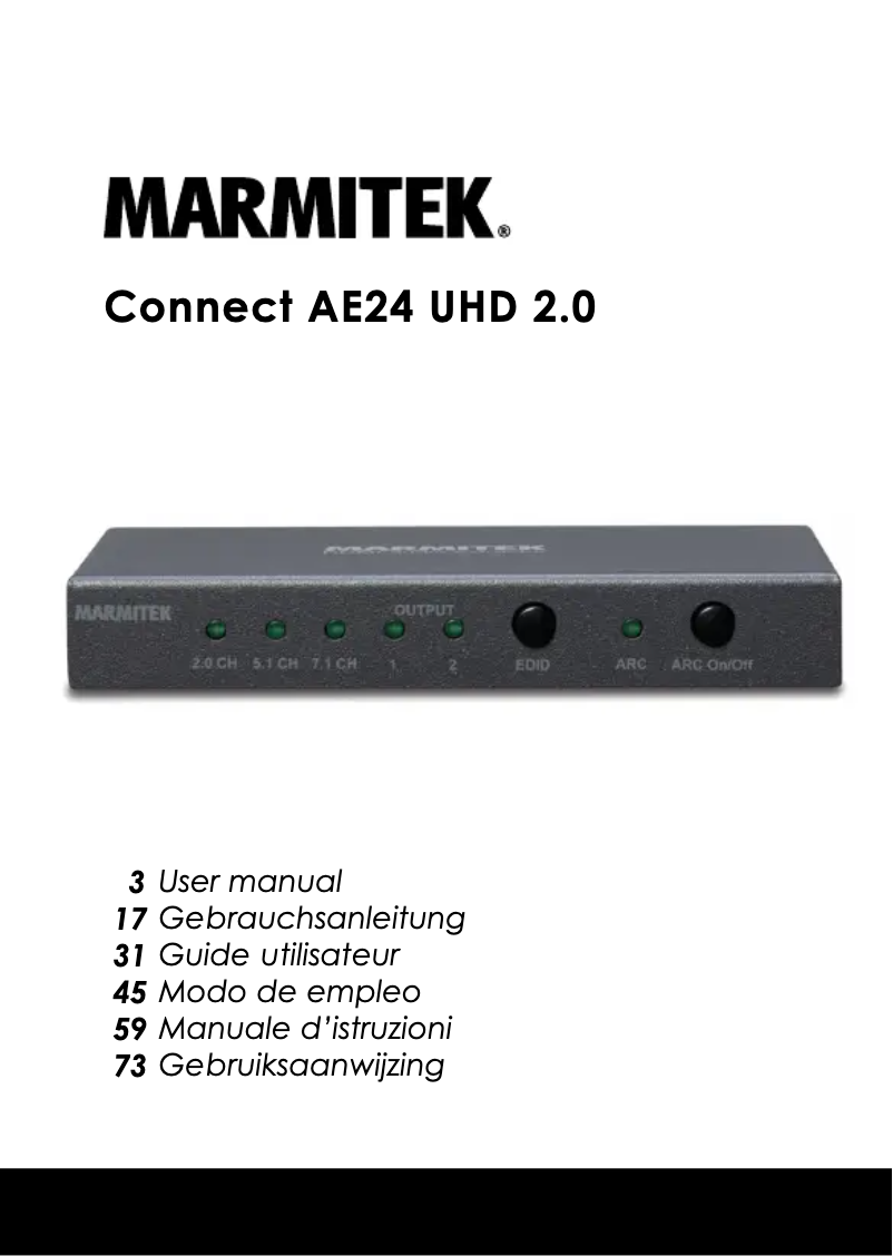 Page n°1 - Manuel utilisateur Marmitek Connect AE24 UHD 2.0