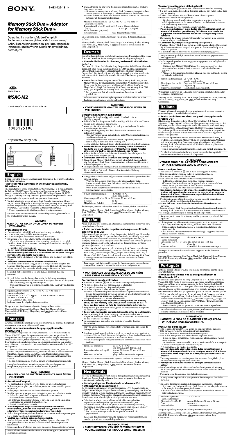 Image de la première page du manuel de l'appareil MSAC-M2