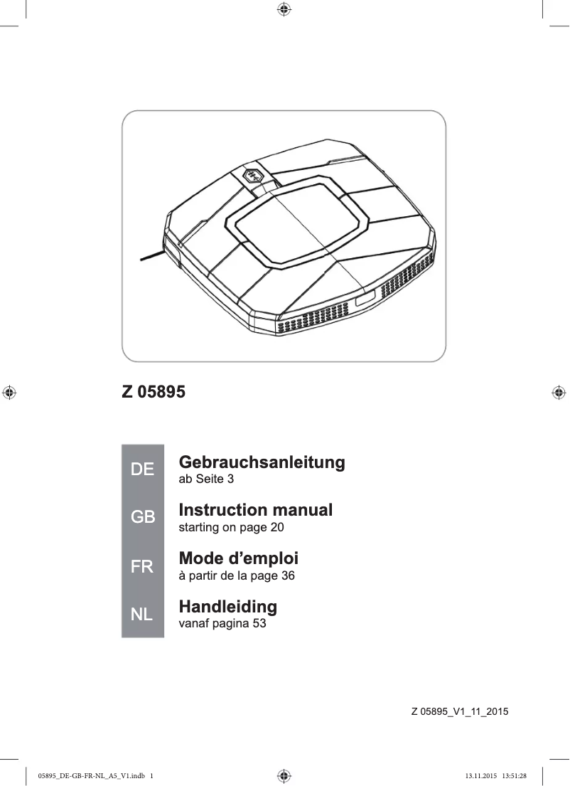 Página 1 del manual Manual de usuario Cleanmaxx Z 05895