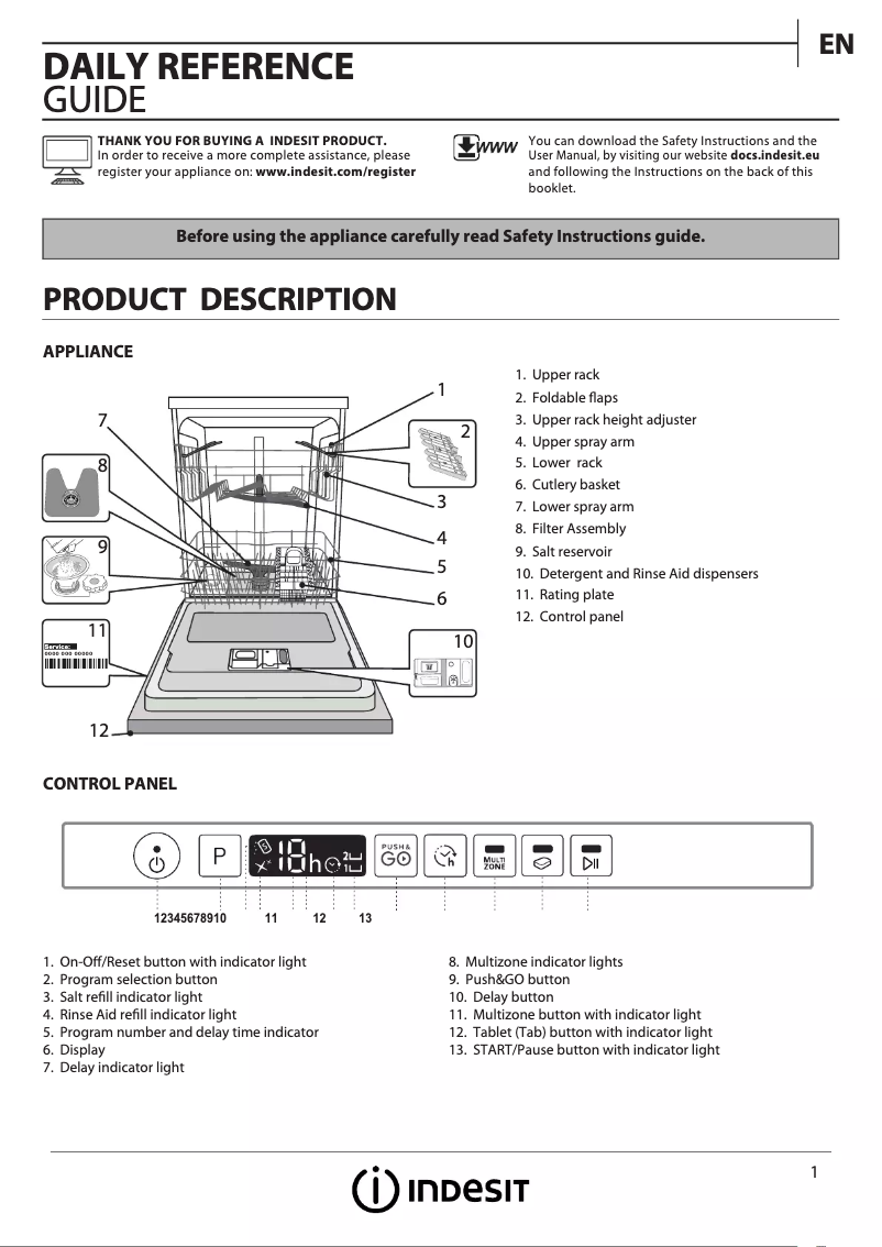 Page n°1 - Manuel utilisateur Indesit DIO 3C24 AC E