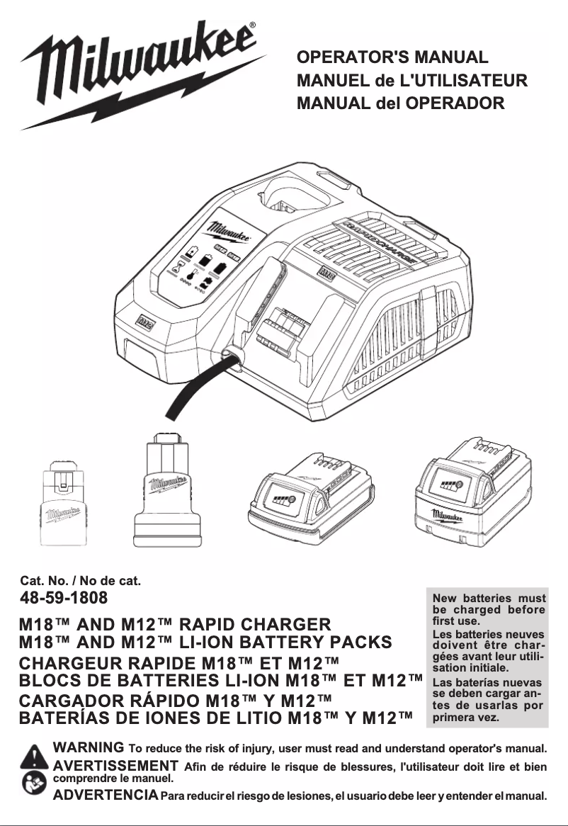 Page n°1 - Manuel utilisateur Milwaukee 48-59-1808