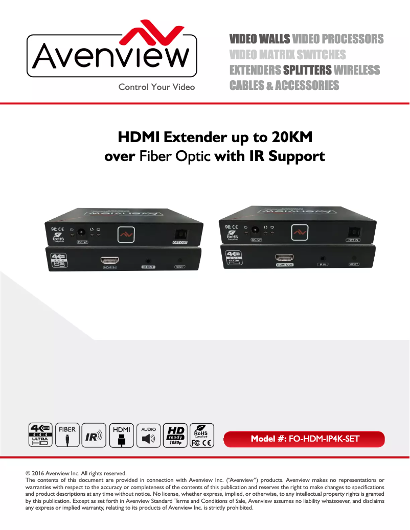 Image de la première page du manuel de l'appareil FO-HDM-IP4K-SET