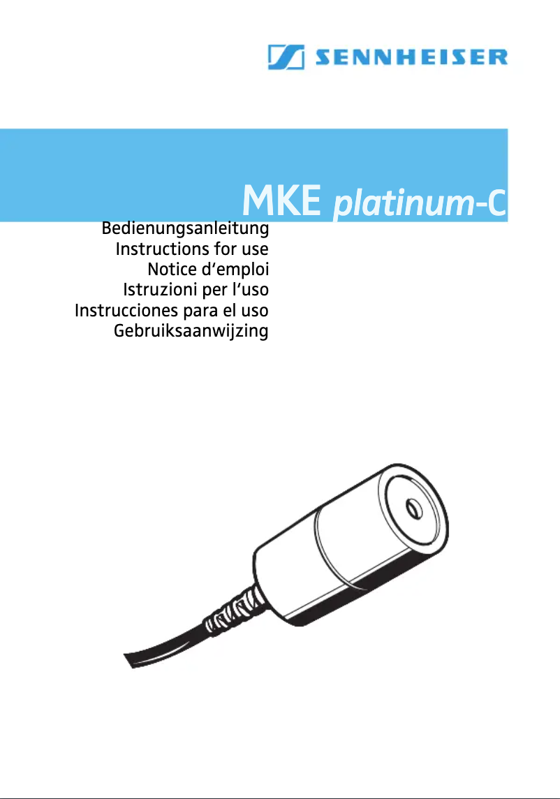 Page 1 de la notice Manuel utilisateur Sennheiser MKE platinum-4-3-C
