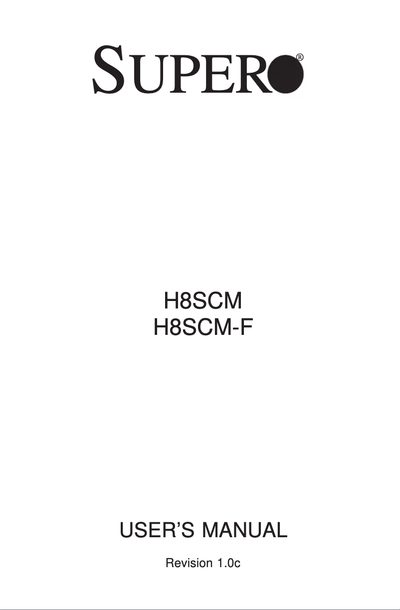 Page n°1 - Manuel utilisateur Supermicro H8SCM-F