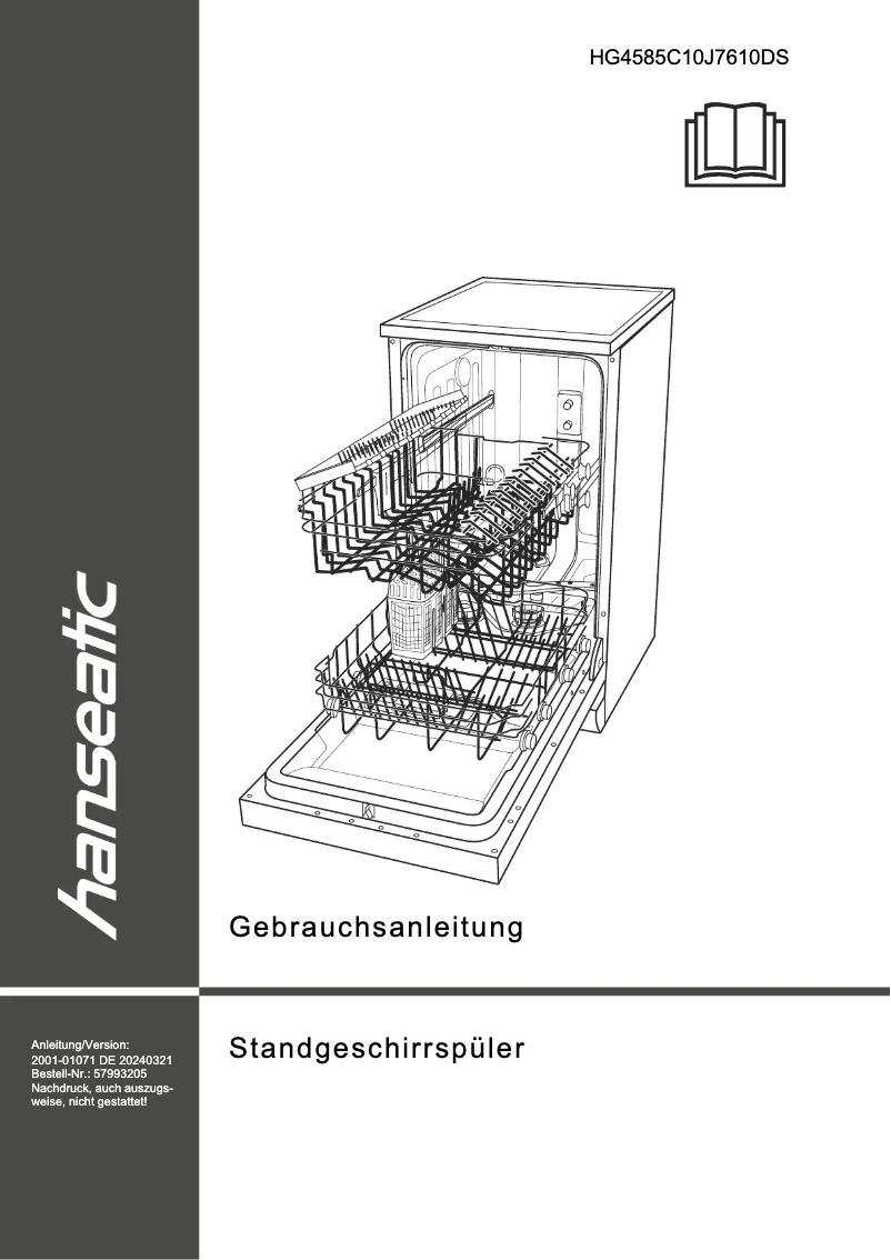 Image de la première page du manuel de l'appareil HG4585C10J7610DS