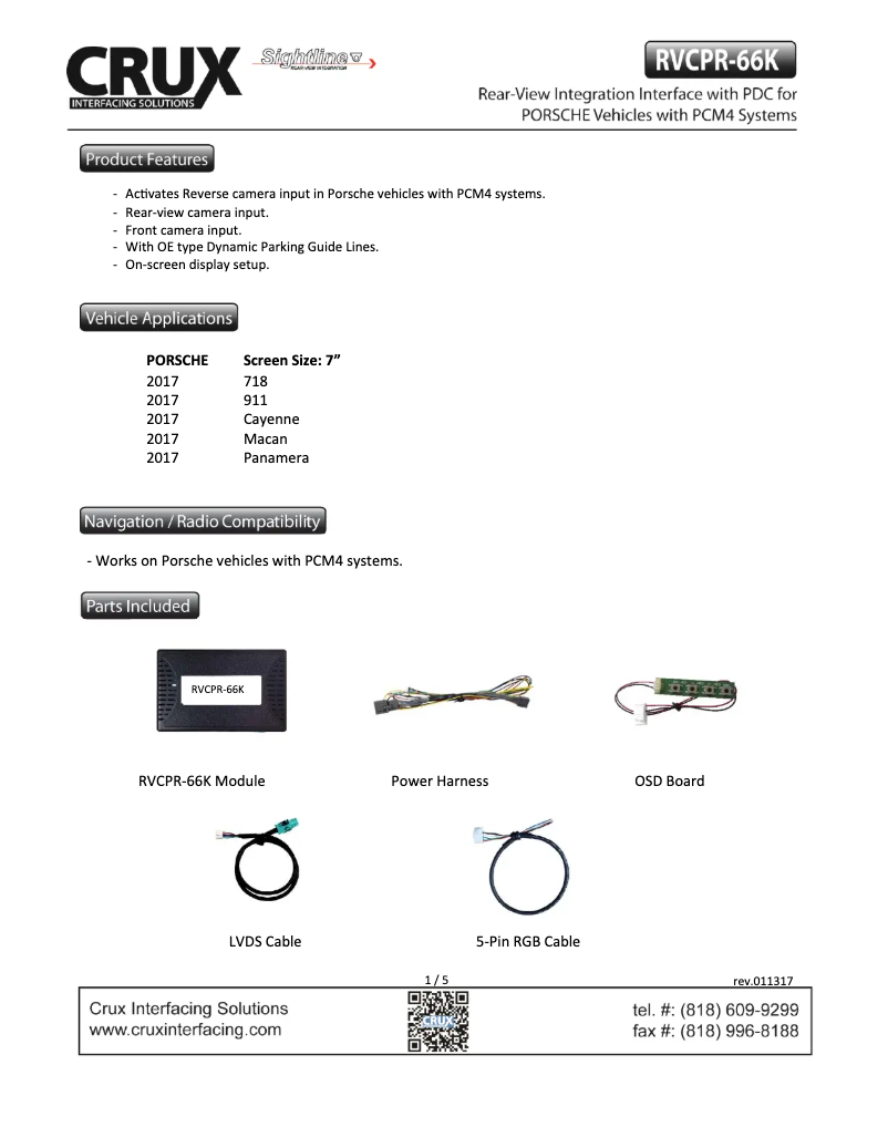 Imagen de la primera página del manual del dispositivo RVCPR-66K