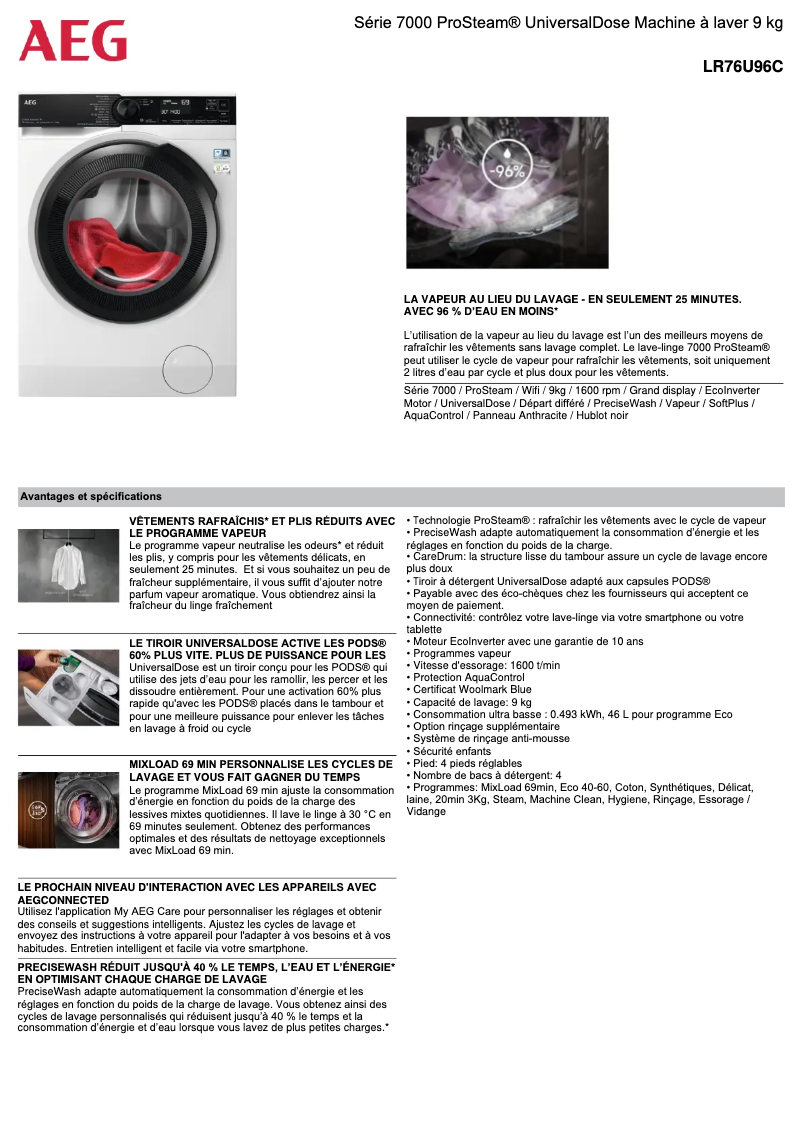 Image de la première page du manuel de l'appareil LR76U96C