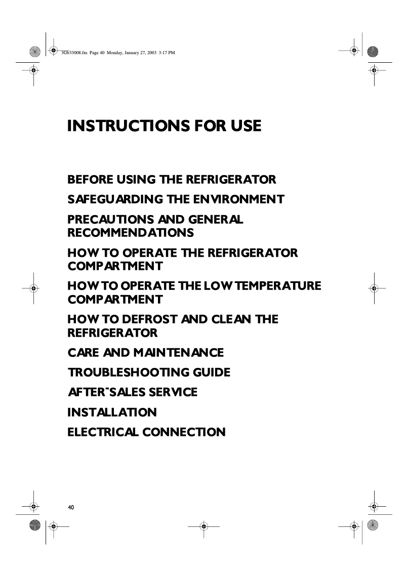 Page 1 de la notice Manuel utilisateur Whirlpool ARC 1571