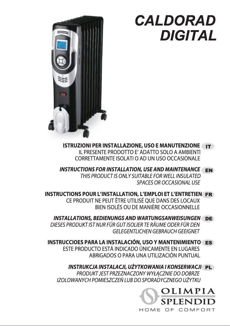 Image de la première page du manuel de l'appareil Caldorad digital
