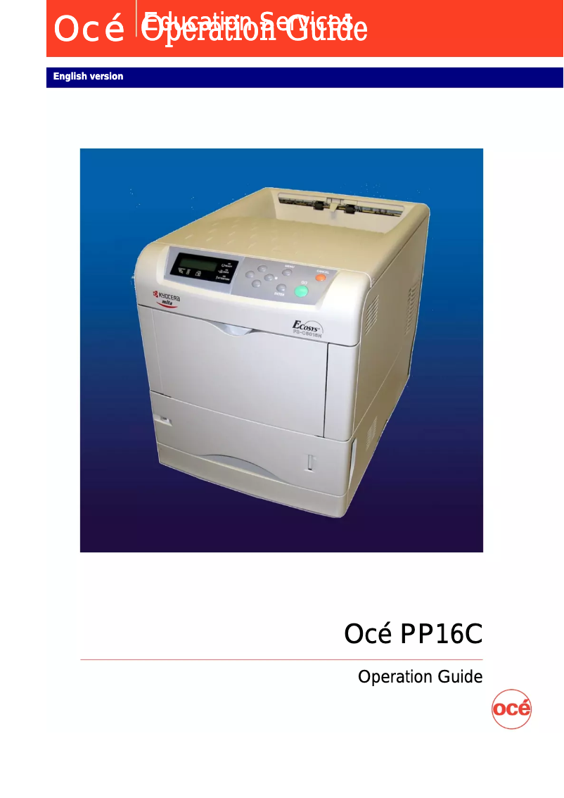 Image de la première page du manuel de l'appareil PP16C