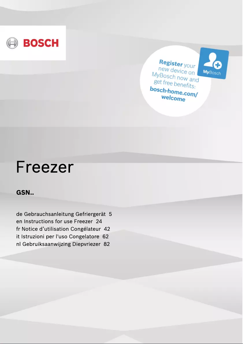 Página 1 del manual Manual de usuario Bosch GSN54EWCV