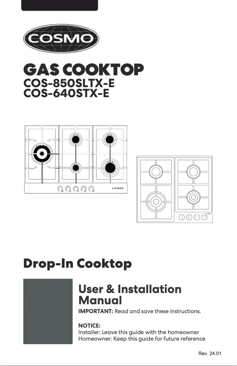 Page 1 de la notice Manuel utilisateur Cosmo COS-850SLTX-E