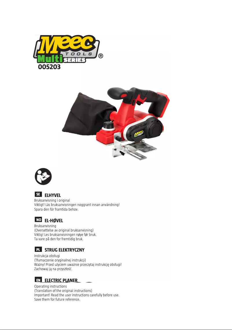 Page 1 de la notice Manuel utilisateur Meec Tools 005-203