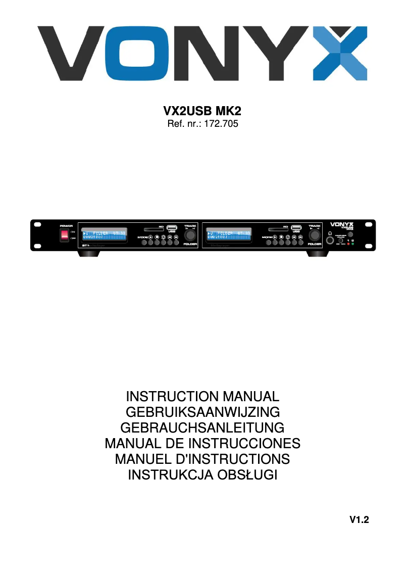 Page 1 de la notice Manuel utilisateur Vonyx VX2USB MK2