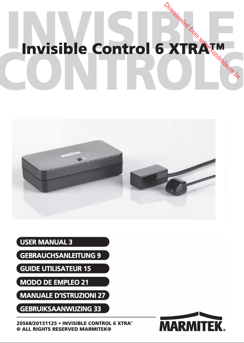 Image de la première page du manuel de l'appareil Invisible Control 6XTRA