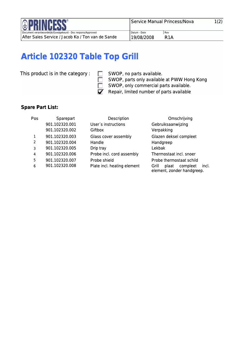 Image de la première page du manuel de l'appareil 102320